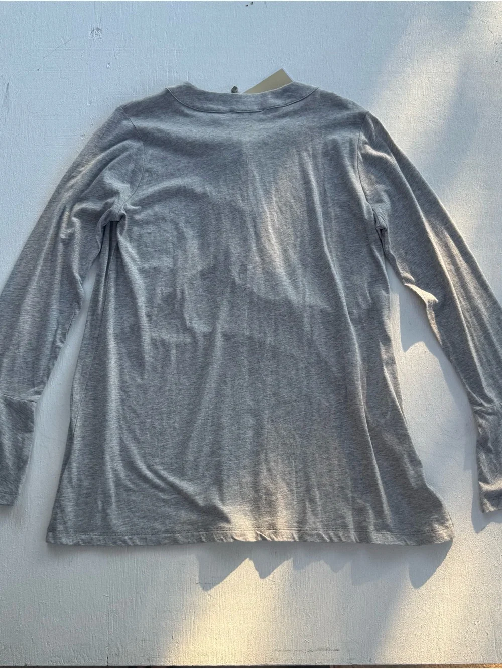 NWT Michael Kors Woman’s Grey Long Sleeve Lace Up Neck Flared Bell Sleeves Sz L